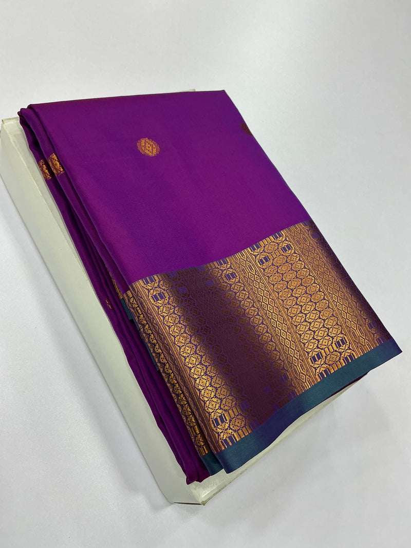 Premium Soft Silk Saree – Orchid Purple with Traditional Zari Border | Sri Nandhini Tex | SNTSS004