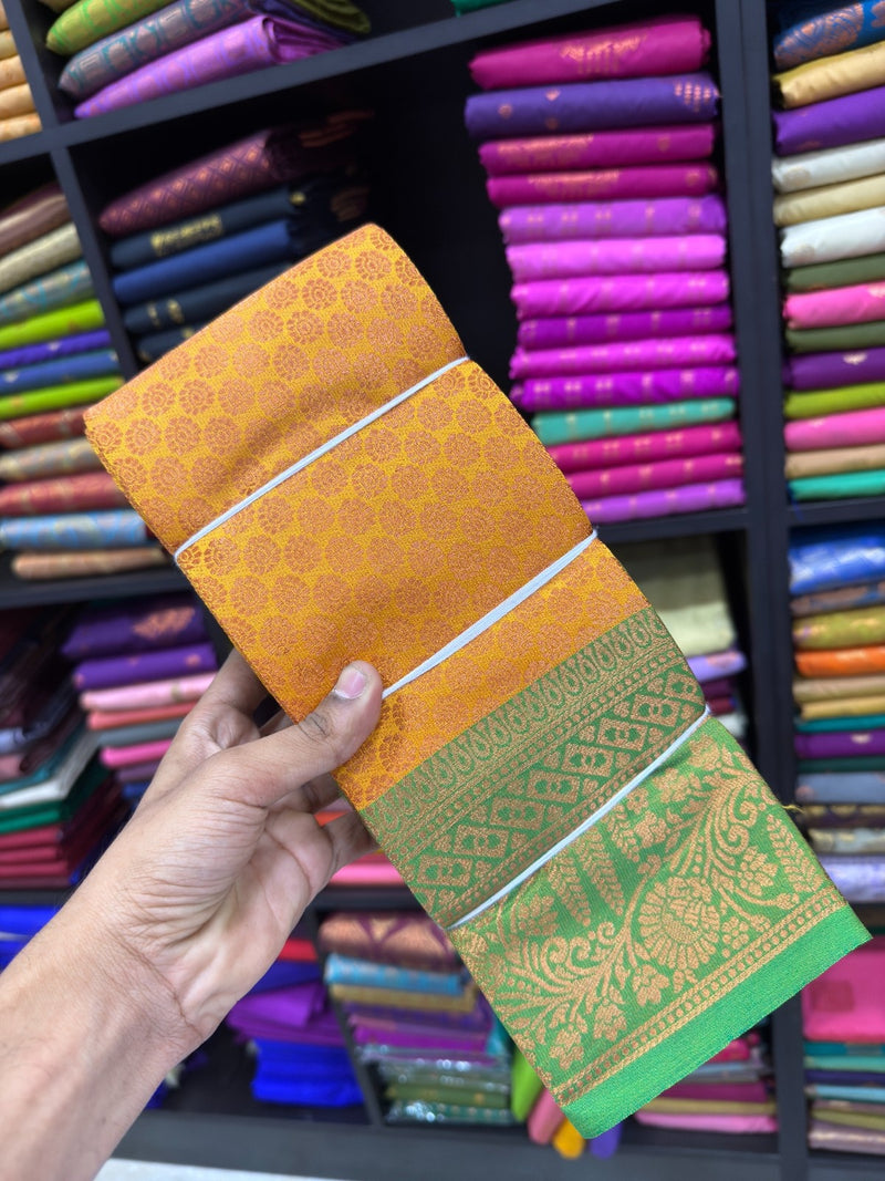 Vairaoosi Bridal Saree yellow wih green
