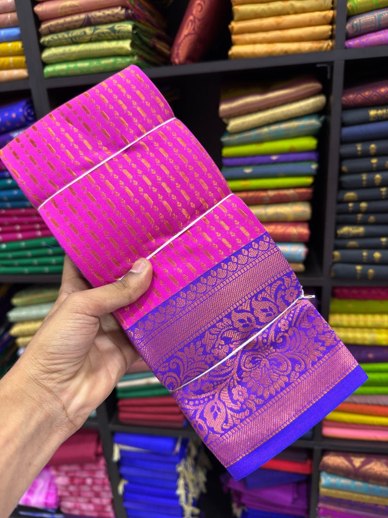 Vairaoosi Bridal Saree rose with blue