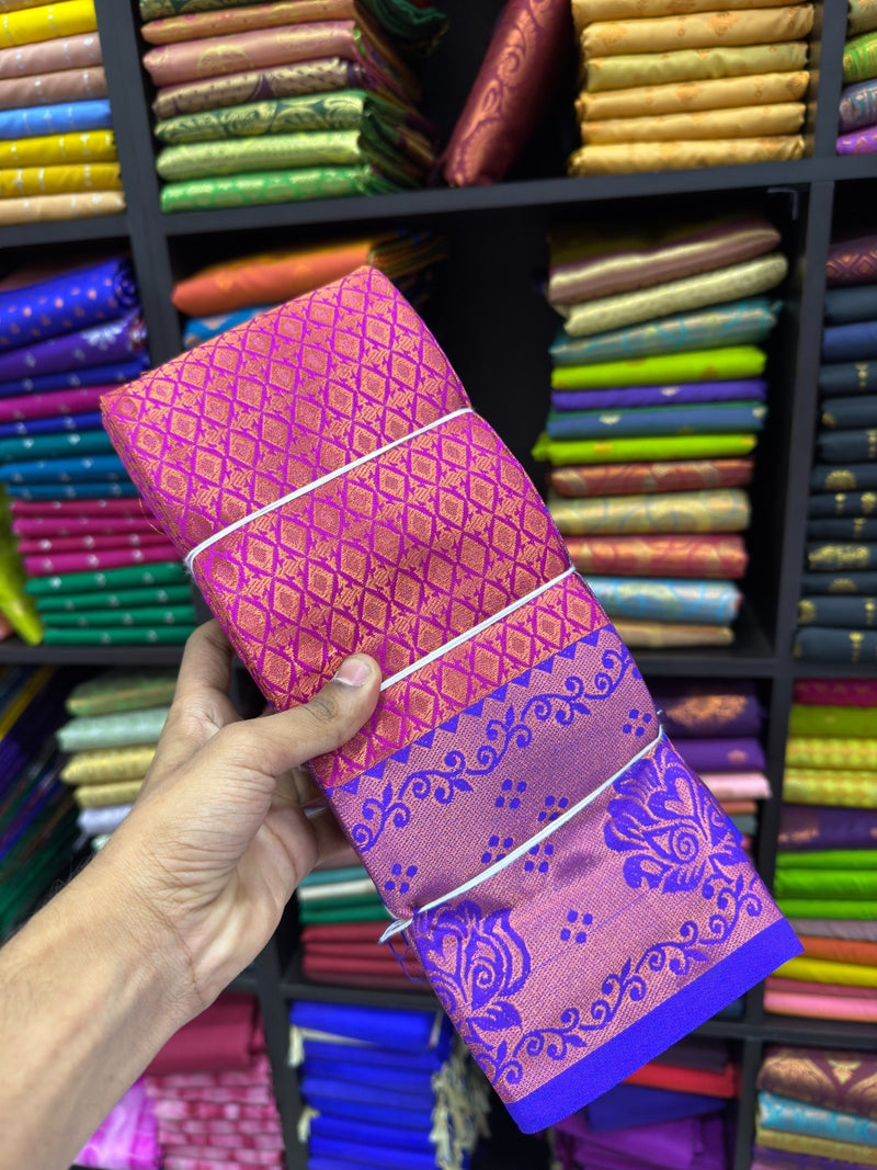 Vairaoosi Bridal Saree rose with blue