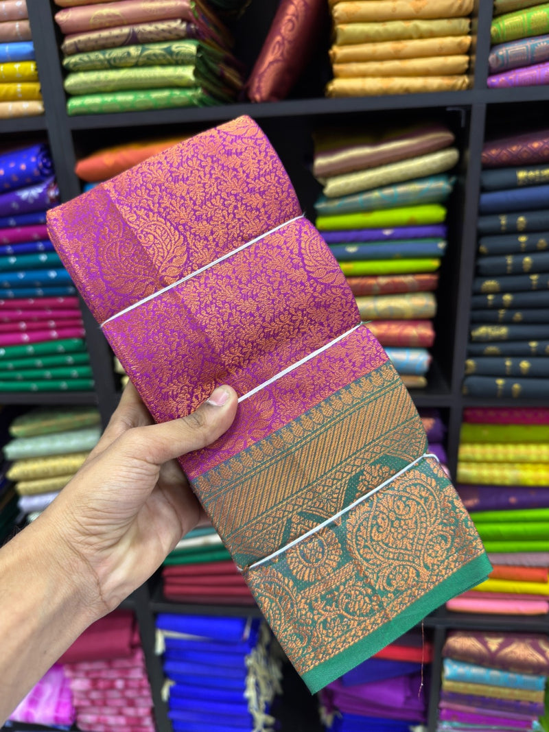 Vairaoosi Bridal Saree rose with green