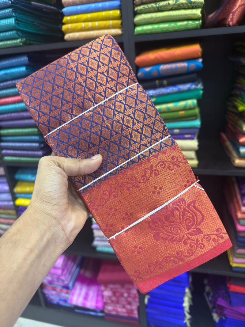 Vairaoosi Bridal Saree blue with pink