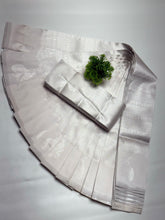 Peacock silver Bridal saree white with silver