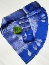 Peacock silver Bridal Saree Royal Blue