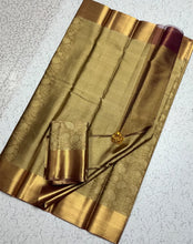 Nita Ambani Inspired - Bronze Gold with Deep Maroon Border