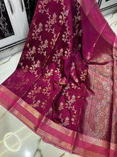 Premium Banarasi Mashru Silk Saree with Pink