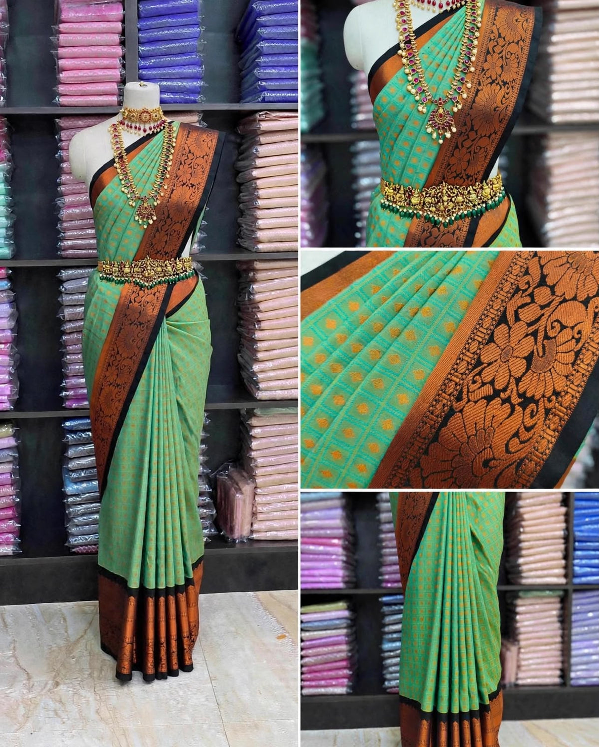 Premium Elampillai Silk Sarees with Rich Copper Zari Floral Border & Traditional Butta Design | Wedding & Festive Wear Sarees | Sri Nandhini Tex