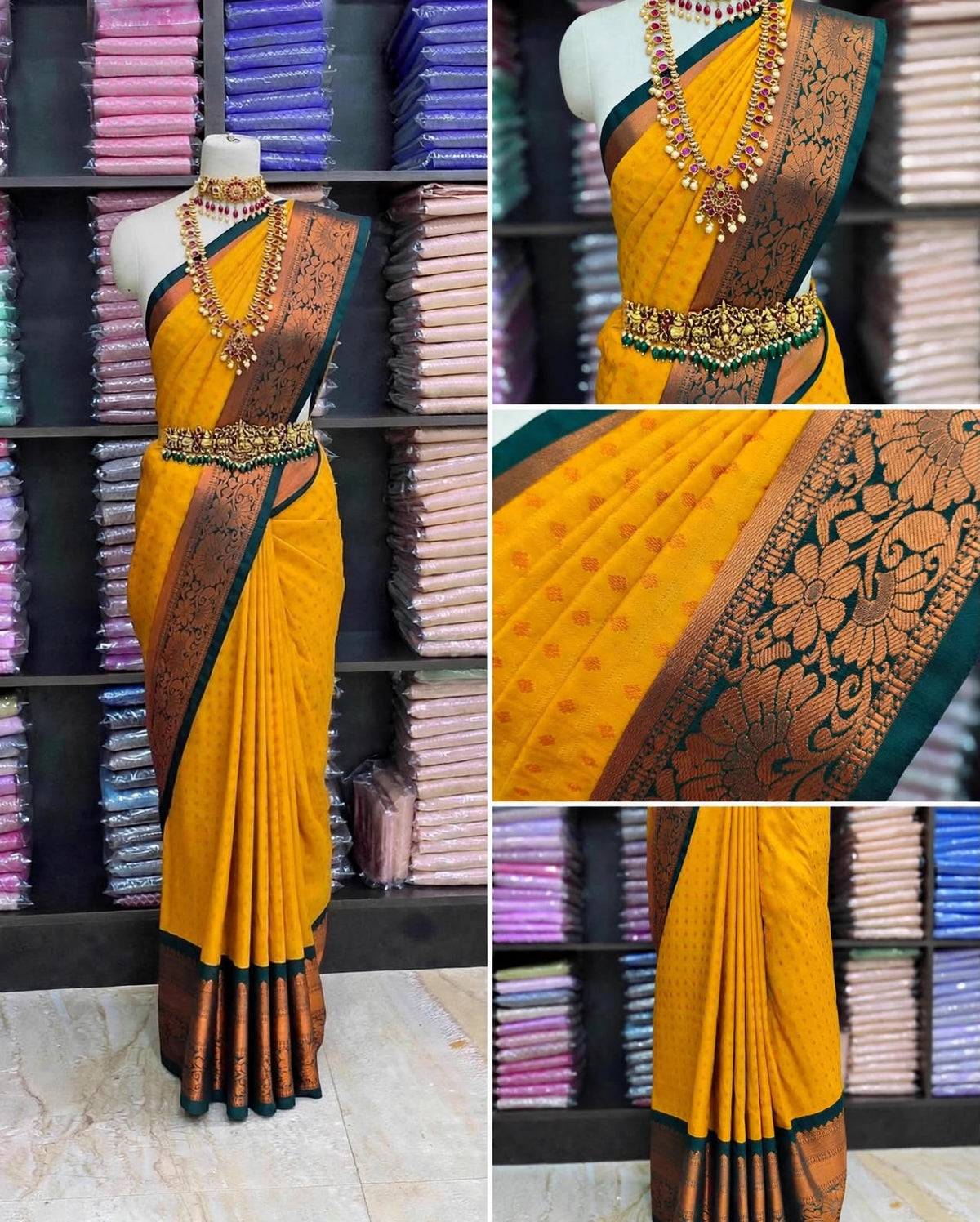 Premium Elampillai Silk Sarees with Rich Copper Zari Floral Border & Traditional Butta Design | Wedding & Festive Wear Sarees | Sri Nandhini Tex