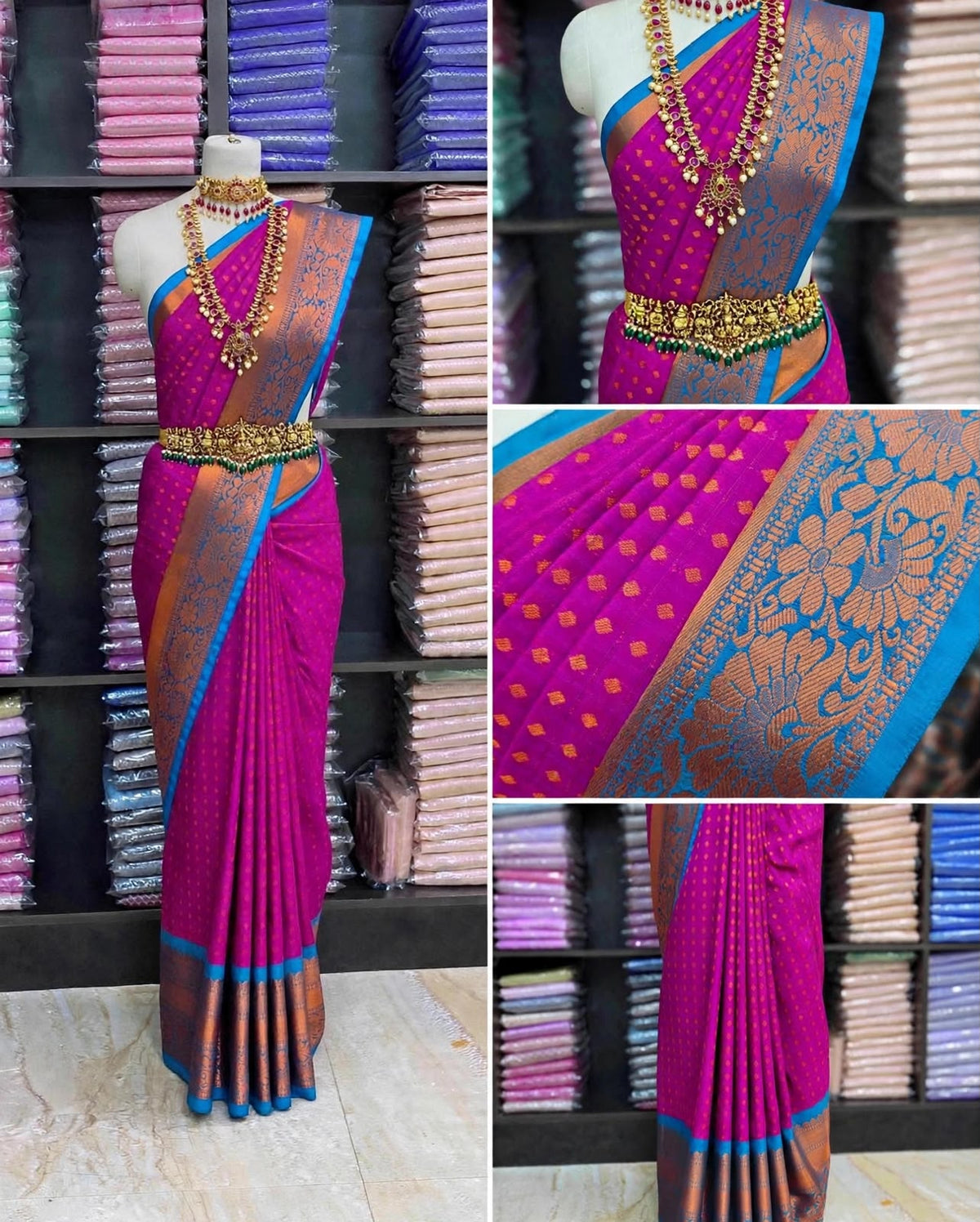 Premium Elampillai Silk Sarees with Rich Copper Zari Floral Border & Traditional Butta Design | Wedding & Festive Wear Sarees | Sri Nandhini Tex