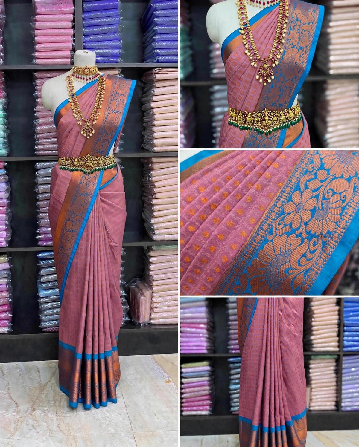Premium Elampillai Silk Sarees with Rich Copper Zari Floral Border & Traditional Butta Design | Wedding & Festive Wear Sarees | Sri Nandhini Tex
