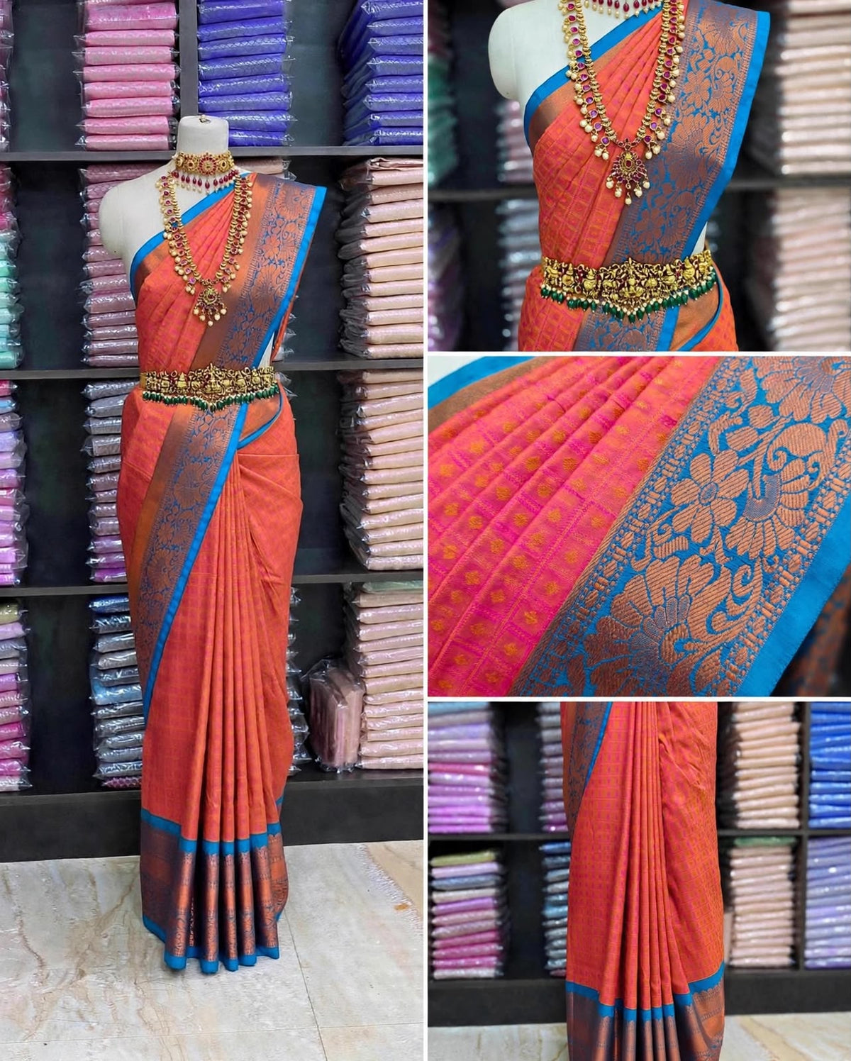 Premium Elampillai Silk Sarees with Rich Copper Zari Floral Border & Traditional Butta Design | Wedding & Festive Wear Sarees | Sri Nandhini Tex