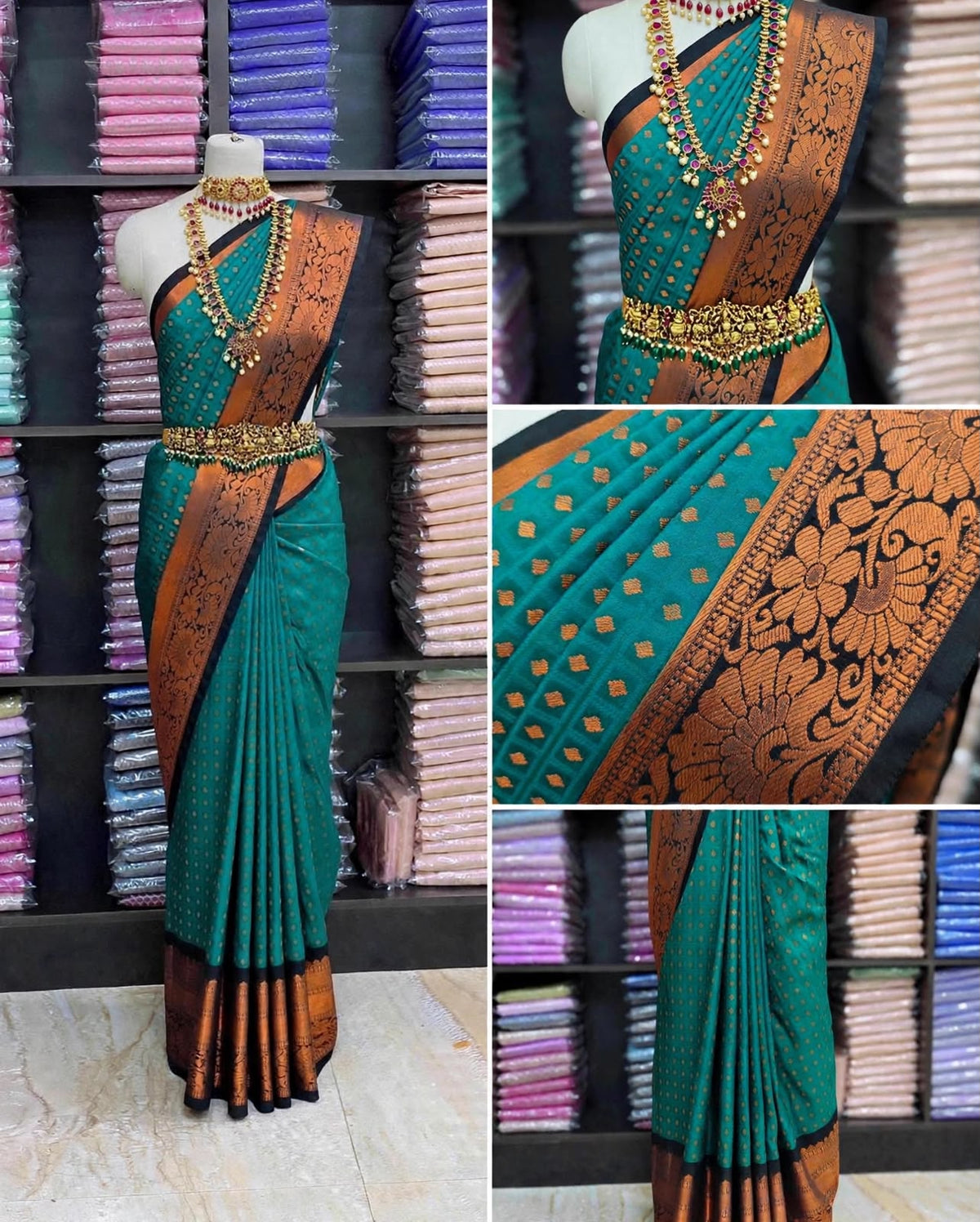 Premium Elampillai Silk Sarees with Rich Copper Zari Floral Border & Traditional Butta Design | Wedding & Festive Wear Sarees | Sri Nandhini Tex